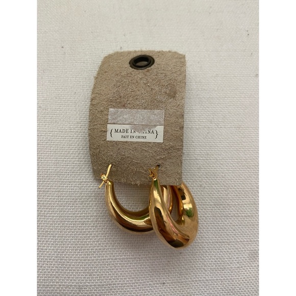 NEW! Anthropologie Gold Hoop Earrings - Picture 4 of 5